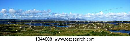 Connemara, County Galway, Ireland, Twelve Bens in the background View Large Photo Image Stock Photo - Connemara, County Galway, Ireland, Twelve Bens in the background. Fotosearch