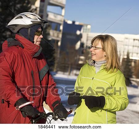 Stock Image - Couple outdoors. Fotosearch