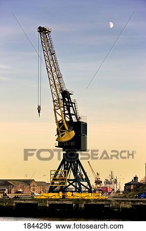 Crane at a harbour View Large Photo Image Stock Photography - Crane at a harbour. Fotosearch