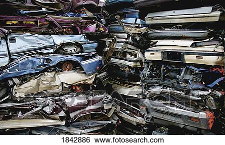 Crushed cars View Large Photo Image Stock Photograph - Crushed cars. Fotosearch