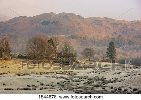 Cumbria, England; Weathered barn surrounded by icy fields View Large Photo Image Stock Photo - Cumbria, England; Weathered barn surrounded by icy fields. Fotosearch