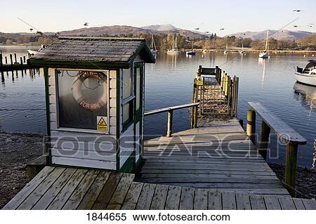 Dock in a lake harbor, Cumbria, England View Large Photo Image Stock Photography - Dock in a lake harbor, Cumbria, England. Fotosearch