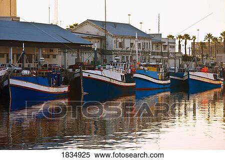 Stock Photography - Fishing boats, Victoria Wharf, Cape Town, South Africa . Fotosearch
