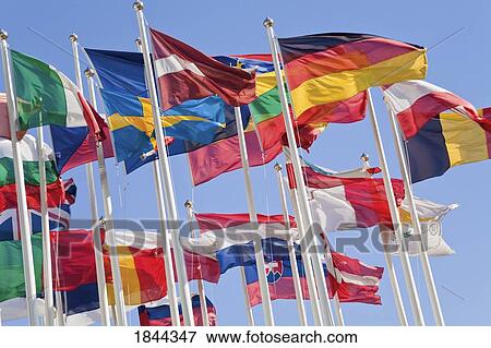 Stock Photo - Flags of countries belonging to the European Union. Fotosearch