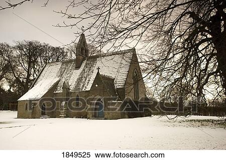 Ford, Northumberland, England; Country church in the snow View Large Photo Image Stock Photography - Ford, Northumberland, England; Country church in the snow. Fotosearch
