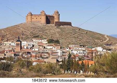 Stock Image - La Calahorra, Granada Province, Spain; 16th century castle above village . Fotosearch