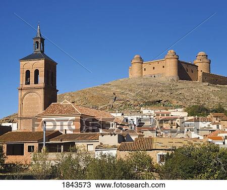 Stock Image - La Calahorra, Granada Province, Spain; 16th century castle above village . Fotosearch