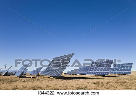 Stock Image - La Calahorra, Granada, Spain; Solar panels. Fotosearch