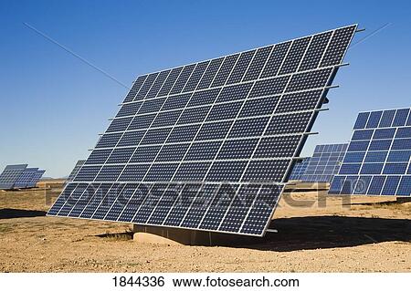 Stock Photograph - La Calahorra, Granada, Spain; Solar panels. Fotosearch