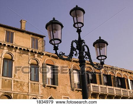 Stock Photo - Lamp post, Venice, Italy . Fotosearch