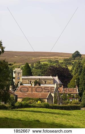 Stock Photo - Lastingham, North Yorkshire, England; Quaint village in Yorkshire countryside. Fotosearch