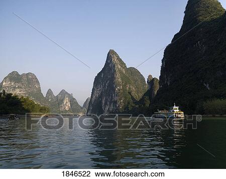 Li river, Yangshuo, Guilin, Guangxi Province, China View Large Photo Image Stock Image - Li river, Yangshuo, Guilin, Guangxi Province, China. Fotosearch