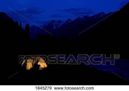 Lidderwat Kashmir India; Tenting in the wilderness View Large Photo Image Stock Photo - Lidderwat Kashmir India; Tenting in the wilderness. Fotosearch