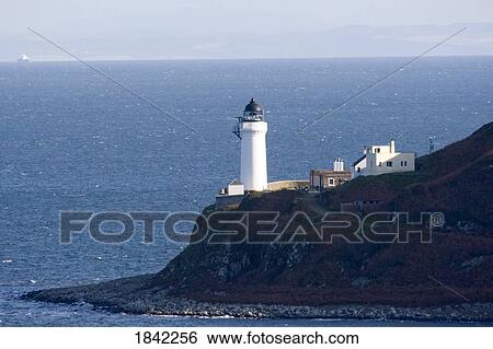 Stock Photograph - Lighthouse on the coast, Campbeltown Loch, Island of Davaar, Argyll and Bute, Scotland. Fotosearch