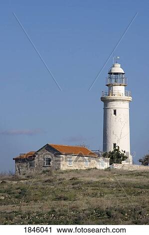 Stock Image - Lighthouse, Pathos, Cyprus. Fotosearch