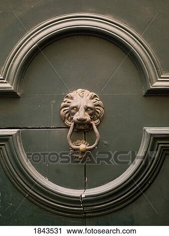 Lion door knocker View Large Photo Image Stock Image - Lion door knocker. Fotosearch