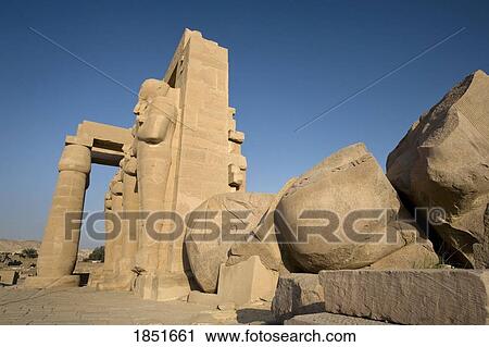 Stock Image - Luxor, Egypt; The Ramesseum. Fotosearch