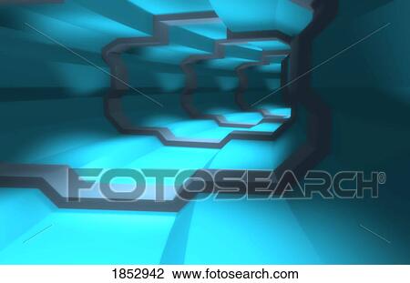 Stock Image - Modular Abstract; Computer generated blue modular abstract. Fotosearch