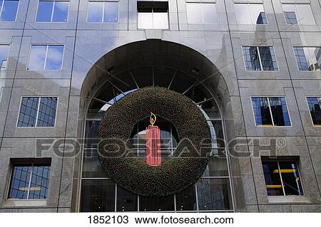 Montreal, Quebec, Canada; Building with wreath View Large Photo Image Stock Image - Montreal, Quebec, Canada; Building with wreath. Fotosearch