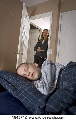 Stock Image - Mother with her son. Fotosearch