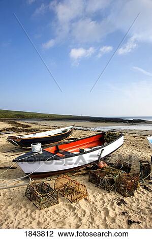 Northumberland, England; Fishing boats and nets on shore View Large Photo Image Stock Image - Northumberland, England; Fishing boats and nets on shore. Fotosearch