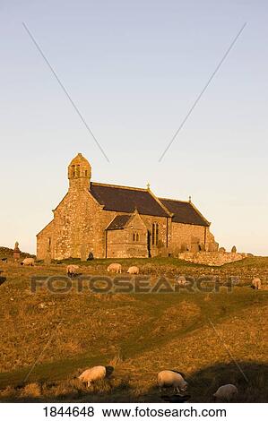 Northumberland, England; Old stone church set in field with sheep View Large Photo Image Stock Photo - Northumberland, England; Old stone church set in field with sheep. Fotosearch