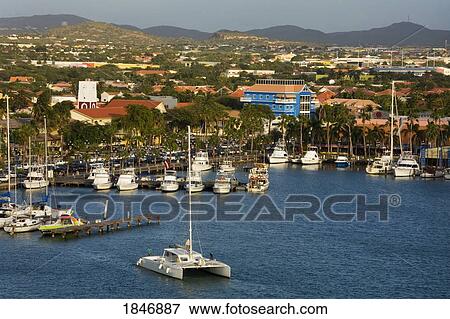 Oranjestad City, Aruba, Caribbean; Boat marina View Large Photo Image Stock Photo - Oranjestad City, Aruba, Caribbean; Boat marina . Fotosearch