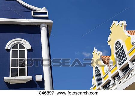 Oranjestad City, Aruba, Caribbean; Dutch colonial architecture on Main Street View Large Photo Image Stock Photo - Oranjestad City, Aruba, Caribbean; Dutch colonial architecture on Main Street. Fotosearch