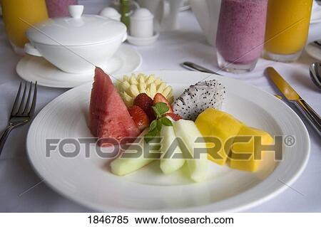 Stock Photography - Plate of fruit. Fotosearch