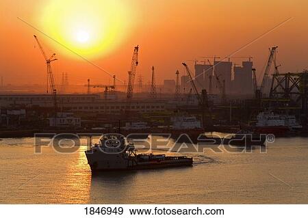 Stock Photo - Port of Xingang, China, Asia. Fotosearch