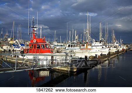 Stock Image - Port Townsend, Washington State, USA; Marina with boats. Fotosearch