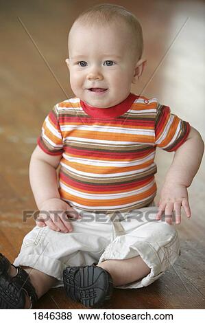 Stock Photo - Portrait of baby boy. Fotosearch