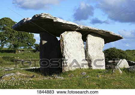Poulnabrone Dolmen, The Burren, County Clare, Ireland View Large Photo Image Stock Image - Poulnabrone Dolmen, The Burren, County Clare, Ireland. Fotosearch