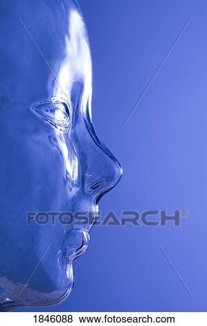 Profile of a face in blue View Large Photo Image Stock Photo - Profile of a face in blue. Fotosearch