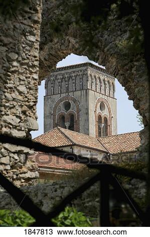 Stock Image - Ravello, Italy; Ancient church tower. Fotosearch