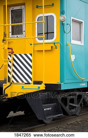 Stock Photography - Ritzville, Washington State, USA; Caboose at the Railroad Depot Museum. Fotosearch