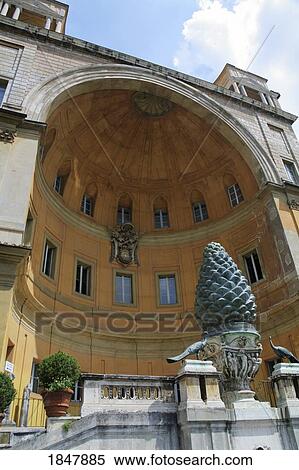 Stock Photography - Rome, Italy; The courtyard of the Pinecone at the Vatican. Fotosearch
