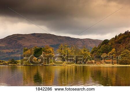 Shoreline with fall colors, Argyll and Bute, Scotland View Large Photo Image Stock Photograph - Shoreline with fall colors, Argyll and Bute, Scotland. Fotosearch