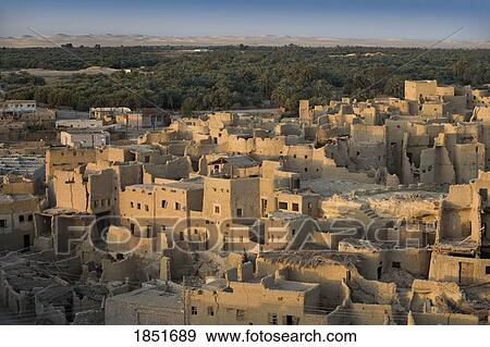 Stock Photo - Siwa Oasis, Egypt; The 13th century mud-brick fortress of Shali. Fotosearch
