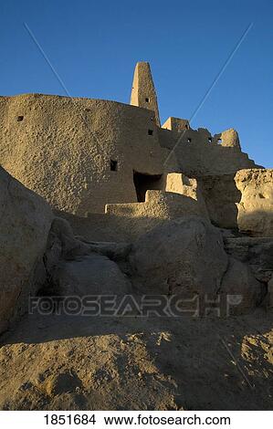 Siwa Oasis, Egypt; The Temple of the Oracle View Large Photo Image Picture - Siwa Oasis, Egypt; The Temple of the Oracle. Fotosearch
