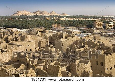 Stock Image - Siwa Town, Siwa Oasis, Egypt, Africa; Shali fortress. Fotosearch