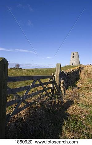Stock Image - South Shields, Tyne and Wear, England; Wooden fence. Fotosearch