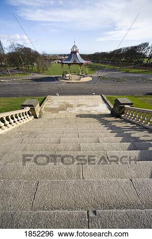 Stock Photograph - South Shields, Tyne and Wear, England; Descending stairs. Fotosearch