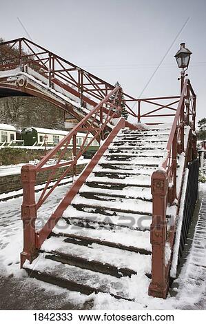 Staircase in winter View Large Photo Image Stock Image - Staircase in winter. Fotosearch