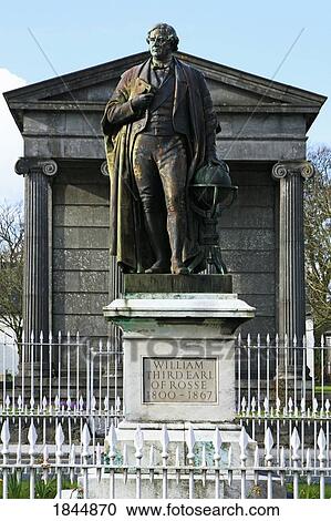Statue of William Third Earl of Rosse, Birr, Co Offaly, Ireland View Large Photo Image Stock Image - Statue of William Third Earl of Rosse, Birr, Co Offaly, Ireland. Fotosearch