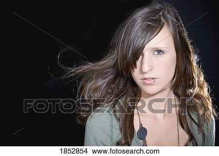 Teenage girl; Portrait of a teenage girl View Large Photo Image Picture - Teenage girl; Portrait of a teenage girl . Fotosearch
