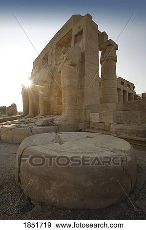 Stock Photo - The Ramesseum, Luxor, Egypt; ancient temple of Pharaoh Ramesses II. Fotosearch