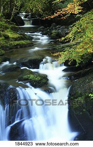 Stock Image - Torc Waterfall, Killarney National Park, County Kerry, Ireland. Fotosearch