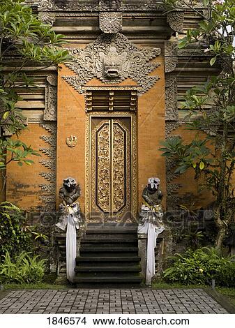 Picture - Ubud, Bali, Indonesia; Temple entrance. Fotosearch