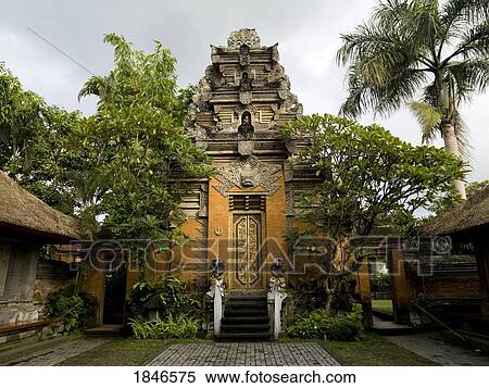 Ubud, Bali, Indonesia; Temple entrance View Large Photo Image Stock Photography - Ubud, Bali, Indonesia; Temple entrance. Fotosearch